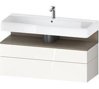 Duravit Collection One mueble bajo lavabo, 1 extraíble y 1 cajón, 1190x470x590mm, roble terra niche, QA4396035220010, Color: Blanco brillo intenso/con iluminaciÃ³n de nicho