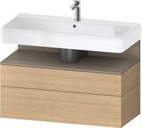 Duravit Collection One mueble bajo lavabo, 1 extraíble y 1 cajón, 990x470x590mm, roble terra niche, QA4395035300010, Color: Roble natural/con iluminaciÃ³n de nicho