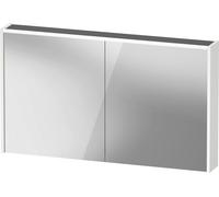 Duravit D-Code armario con espejo, toma de corriente tipo E (FR, BE), 2 puertas, campo de luz LED en la parte superior, 1200x700mm, 9 W, DC7108018181000, Color: Blanco Mate