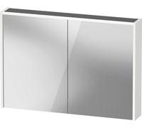 Duravit D-Code armario con espejo, toma de corriente tipo E (FR, BE), 2 puertas, panel de luz LED superior, 1000x700mm, 7 W, DC7107018181000, Color: Blanco Mate