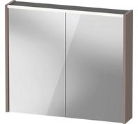 Duravit D-Code armario con espejo, toma de corriente tipo E (FR, BE), 2 puertas, panel de luz LED superior, 800x700mm, 6 W, DC7106043431000, Color: Basalto mate