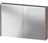 Duravit D-Code armario con espejo, toma de corriente tipo E (FR, BE), 2 puertas, panel de luz LED superior, 1000x700mm, 7 W, DC7107043431000, Color: Basalto mate