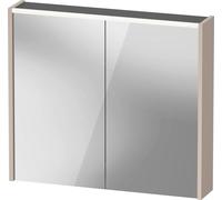 Duravit D-Code armario con espejo, toma de corriente tipo F (EU, DE), 2 puertas, panel de luz LED arriba, 800x700mm, 6 W, DC7106091910000, Color: Gris mate
