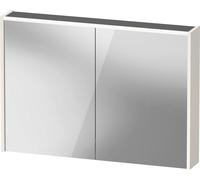 Duravit D-Code armario con espejo, toma de corriente tipo J (CH, LI), 2 puertas, panel de luz LED superior, 1000x700mm, 7 W, DC7107022222000, Color: Blanco alto brillo