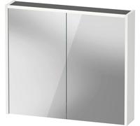 Duravit D-Code armario con espejo, toma de corriente tipo J (CH, LI), 2 puertas, panel de luz LED superior, 800x700mm, 6 W, DC7106018182000, Color: Blanco Mate