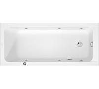 Duravit D-Code bañera de hidromasaje, 1600x700mm, 1 respaldo inclinado, Jet Project, rectangular, desagüe final de pie, blanco alto brillo, 760669000JP1000