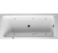 Duravit D-Code bañera de hidromasaje, 1700x750mm, 1 respaldo inclinado, Jet Project, rectangular, desagüe central, blanco brillante, 760099000JP1000