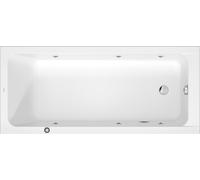 Duravit D-Code bañera de hidromasaje, 1750x750mm, 1 respaldo inclinado, Jet Project, rectangular, desagüe final de pie, blanco alto brillo, 760671000JP1000