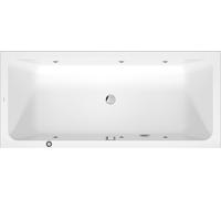 Duravit D-Code bañera de hidromasaje, 1800x800mm, 2 inclinaciones traseras, Jet Project, rectangular, desagüe final de pie, blanco alto brillo, 760672000JP1000