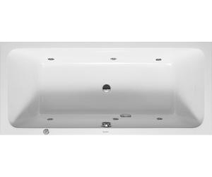 Duravit D-Code bañera de hidromasaje, 1800x800mm, 2 inclinaciones traseras, Jet Project, rectangular, desagüe central, blanco brillante, 760101000JP1000
