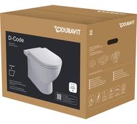 Duravit D-Code conjunto de inodoro de pie, con asiento de cierre suave, 570x370x400mm, blanco brillo intenso, 40370900A1