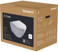Duravit D-Code conjunto de inodoro suspendido, Durafix, sin borde, incluido asiento de inodoro, blanco brillo intenso, 49030900B2