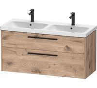 Duravit D-Code conjunto de muebles, lavabo con mueble, 1184x460x555mm, DC02950BD550000, Color: Carcasa de roble jaspeado, tirador negro diamante mate