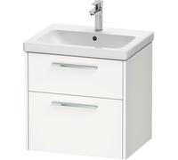 Duravit D-Code conjunto de muebles, lavabo con mueble, 584x460x555mm, DC0292010180000, Color: Cuerpo blanco mate, tirador cromado brillante