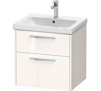 Duravit D-Code conjunto de muebles, lavabo con mueble, 584x460x555mm, DC0292010220000, Color: Carcasa blanca brillante, tirador cromado brillante