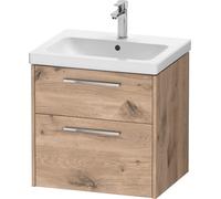 Duravit D-Code conjunto de muebles, lavabo con mueble, 584x460x555mm, DC0292010550000, Color: Carcasa de roble jaspeado, tirador cromado de alto brillo