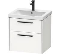 Duravit D-Code conjunto de muebles, lavabo con mueble, 584x460x555mm, DC02920BD180000, Color: Carcasa blanca mate, tirador negro diamante mate