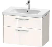 Duravit D-Code conjunto de muebles, lavabo con mueble, 784x460x555mm, DC0293010220000, Color: Carcasa blanca brillante, tirador cromado brillante