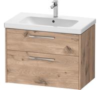 Duravit D-Code conjunto de muebles, lavabo con mueble, 784x460x555mm, DC0293010550000, Color: Carcasa de roble jaspeado, tirador cromado de alto brillo
