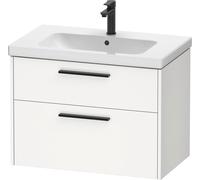 Duravit D-Code conjunto de muebles, lavabo con mueble, 784x460x555mm, DC02930BD180000, Color: Carcasa blanca mate, tirador negro diamante mate
