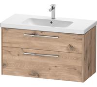 Duravit D-Code conjunto de muebles, lavabo con mueble, 984x460x555mm, DC0294010550000, Color: Carcasa de roble jaspeado, tirador cromado de alto brillo
