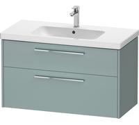 Duravit D-Code conjunto de muebles, lavabo con mueble, 984x460x555mm, DC0294010HG0000, Color: Carcasa verde fiordo mate, tirador cromado brillante