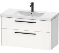 Duravit D-Code conjunto de muebles, lavabo con mueble, 984x460x555mm, DC02940BD180000, Color: Carcasa blanca mate, tirador negro diamante mate
