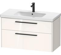 Duravit D-Code conjunto de muebles, lavabo con mueble, 984x460x555mm, DC02940BD220000, Color: Carcasa blanca brillante, tirador negro diamante mate