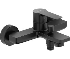 Duravit D-Code - Grifo monomando para bañera (2 consumidores, con sistema de mezcla de cerámica y válvula antirretorno), color negro mate