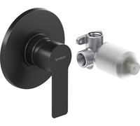 Duravit D-Code monomando empotrado, roseta redonda, DC4210007046, Color: Negro Mate
