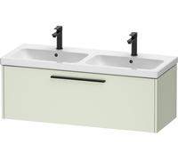 Duravit D-Code mueble bajo lavabo, 1 cajón, 1184x460mm, con tirador, DC46690BDHH0000, Color: Cuerpo verde pálido mate, mango negro diamante mate
