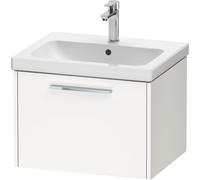 Duravit D-Code mueble bajo lavabo, 1 cajón, 584x460mm, con tirador, DC4665010180000, Color: Cuerpo blanco mate, tirador cromado brillante