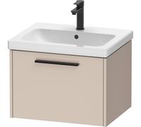 Duravit D-Code mueble bajo lavabo, 1 cajón, 584x460mm, con tirador, DC46650BD910000, Color: Carcasa gris topo mate, tirador negro diamante mate