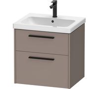 Duravit D-Code mueble bajo lavabo, 1 cajón, 584x460mm, recorte sifónico, con tirador, DC46700BD430000, Color: Cuerpo de basalto mate, mango negro diamante mate