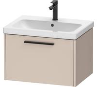 Duravit D-Code mueble bajo lavabo, 1 cajón, 634x460mm, con tirador, DC46660BD910000, Color: Carcasa gris topo mate, tirador negro diamante mate