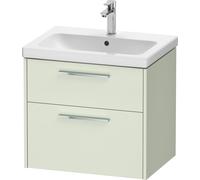 Duravit D-Code mueble bajo lavabo, 1 cajón, 634x460mm, recorte sifónico, con tirador, DC4671010HH0000, Color: Cuerpo verde pálido mate, tirador cromado de alto brillo