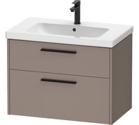 Duravit D-Code mueble bajo lavabo, 1 cajón, 784x460mm, corte sifón, con tirador, DC46720BD430000, Color: Cuerpo de basalto mate, mango negro diamante mate