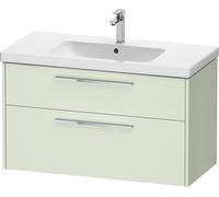 Duravit D-Code mueble bajo lavabo, 1 cajón, 984x460mm, corte sifón, con tirador, DC4673010HH0000, Color: Cuerpo verde pálido mate, tirador cromado de alto brillo