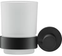 Duravit D-Code vaso para cepillo de dientes, colgado en la pared, izquierda, 0099194600, Color: Negro Mate