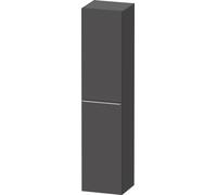 Duravit D-Neo armario alto, 400x1760x360mm, 1 puerta, apertura a la derecha, 5 baldas de cristal, tirador de acero inoxidable cepillado, DE1328R70490000, Color: Grafito Mate Decoración