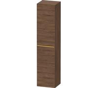 Duravit D-Neo armario alto, 400x1760x360mm, 1 puerta, apertura a la derecha, 5 estantes de cristal, tirador de oro pulido, DE1328R34210000, Color: DecoraciÃ³n en nogal oscuro
