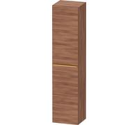 Duravit D-Neo armario alto, 400x1760x360mm, 1 puerta, apertura a la derecha, 5 estantes de cristal, tirador de oro pulido, DE1328R34790000, Color: Nogal natural decorado