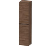 Duravit D-Neo armario alto, 400x1760x360mm, 1 puerta, apertura a la izquierda, 5 estantes de cristal, tirador negro diamante, DE1328LBD210000, Color: DecoraciÃ³n en nogal oscuro