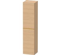 Duravit D-Neo armario alto, 400x1760x360mm, 1 puerta, apertura a la izquierda, 5 estantes de cristal, tirador de oro pulido, DE1328L34300000, Color: Decoración roble natural