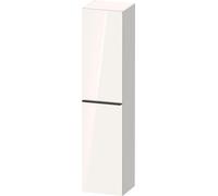 Duravit D-Neo armario alto, 400x1760x360mm, 1 puerta, apertura a la izquierda, 5 estantes de cristal, tirador negro diamante, DE1328LBD220000, Color: Decoración blanca de alto brillo