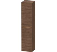 Duravit D-Neo armario alto, 400x1760x360mm, 1 puerta, apertura a la izquierda, 5 estantes de cristal, tirador de bronce cepillado, DE1328L04210000, Color: DecoraciÃ³n en nogal oscuro