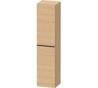 Duravit D-Neo armario alto, 400x1760x360mm, 1 puerta, apertura a la izquierda, 5 estantes de cristal, tirador negro diamante, DE1328LBD300000, Color: Decoración roble natural