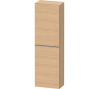 Duravit D-Neo armarios de media altura, 400x1320x240mm, 1 puerta, apertura a la izquierda, 4 estantes de cristal, tirador de acero inoxidable cepillado, DE1318L70300000, Color: Decoración roble natura