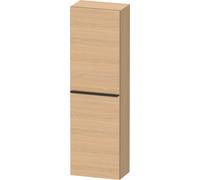Duravit D-Neo armarios de media altura, 400x1320x240mm, 1 puerta, apertura a la izquierda, 4 estantes de cristal, tirador negro diamante, DE1318LBD300000, Color: Decoración roble natural mate
