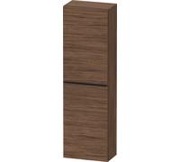 Duravit D-Neo armarios de media altura, 400x1320x240mm, 1 puerta, apertura a la izquierda, 4 estantes de cristal, tirador negro diamante, DE1318LBD210000, Color: Decoración nogal oscuro mate